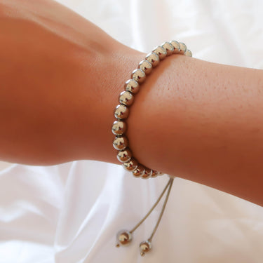Silver Bead Adjustable Bracelet